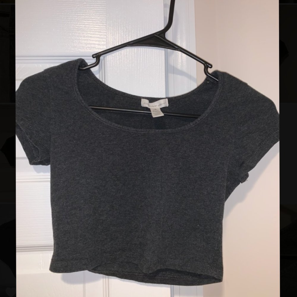 Gray Crop Top